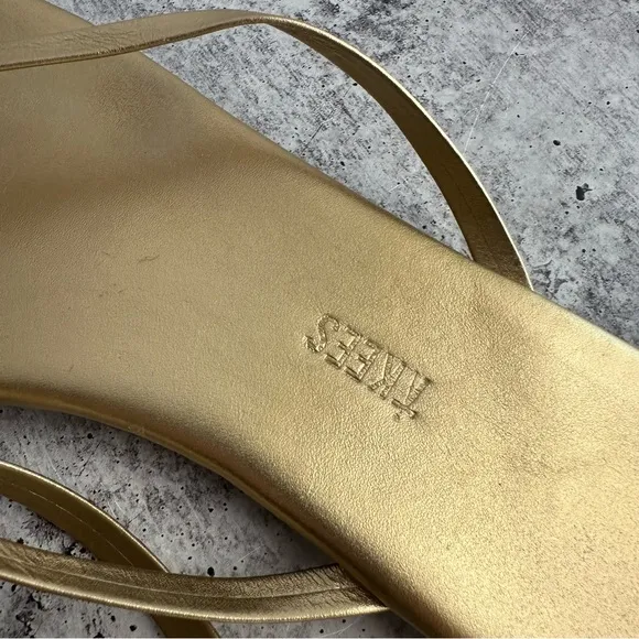TKEES Lily Metallics Blink Gold Thong Sandals Size 11