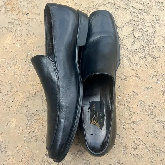 To Boot Adam Derrick Men's Black Leather Loafers Made in Italy Size 10.5