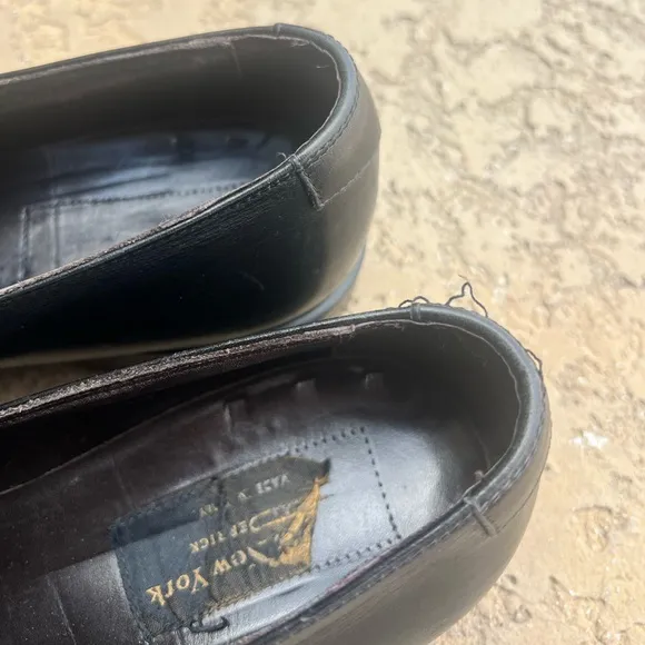 To Boot Adam Derrick Men's Black Leather Loafers Made in Italy Size 10.5