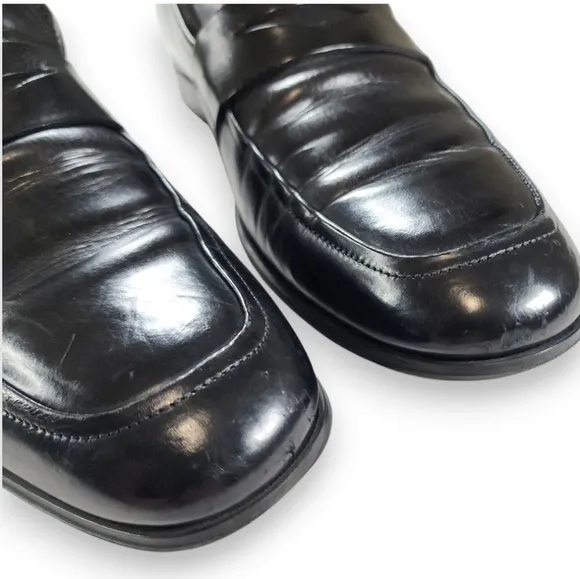 To Boot New York Adam Derrick Black Leather Penny Loafers Size 10.5