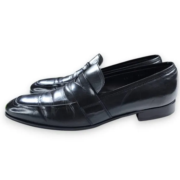 To Boot New York Adam Derrick Black Leather Penny Loafers Size 10.5