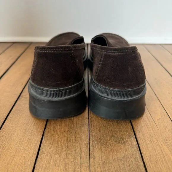 To Boot New York Adam Derrick Brown Suede Lug Sole Loafers 7