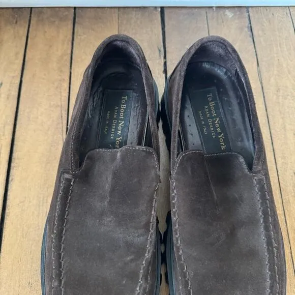 To Boot New York Adam Derrick Brown Suede Lug Sole Loafers 7