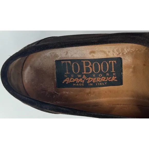 To Boot New York by Adam Derrick‎ Dark Brown Suede Lug Sole Loafer Size 9.5