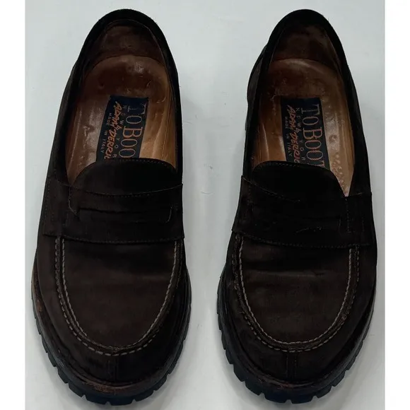 To Boot New York by Adam Derrick Dark Brown Suede Lug Sole Loafer Size 9.5