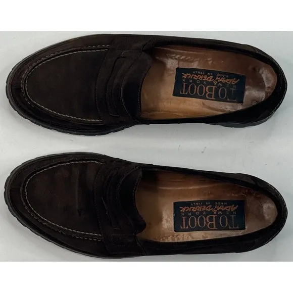 To Boot New York by Adam Derrick‎ Dark Brown Suede Lug Sole Loafer Size 9.5
