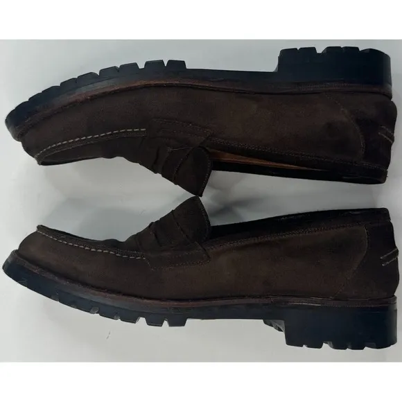 To Boot New York by Adam Derrick‎ Dark Brown Suede Lug Sole Loafer Size 9.5