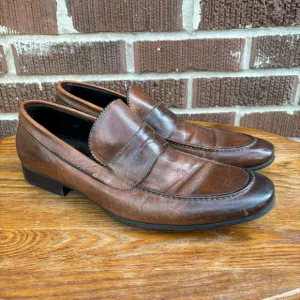 To Boot New York Mens Brown Leather Penny Loafers Size 10.5 Made in Italy.