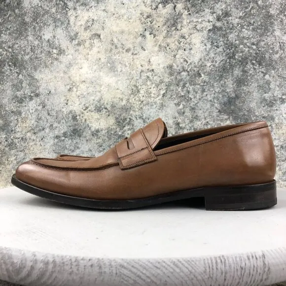 To Boot New York Men's Size 11.5 Portofino Brown Leather Penny Loafers ITALY