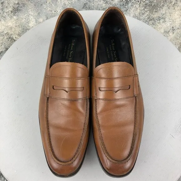 To Boot New York Men's Size 11.5 Portofino Brown Leather Penny Loafers ITALY