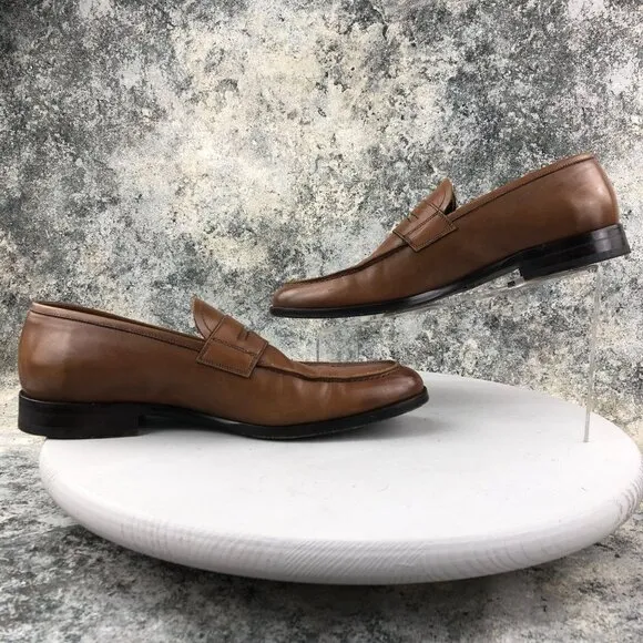 To Boot New York Men's Size 11.5 Portofino Brown Leather Penny Loafers ITALY