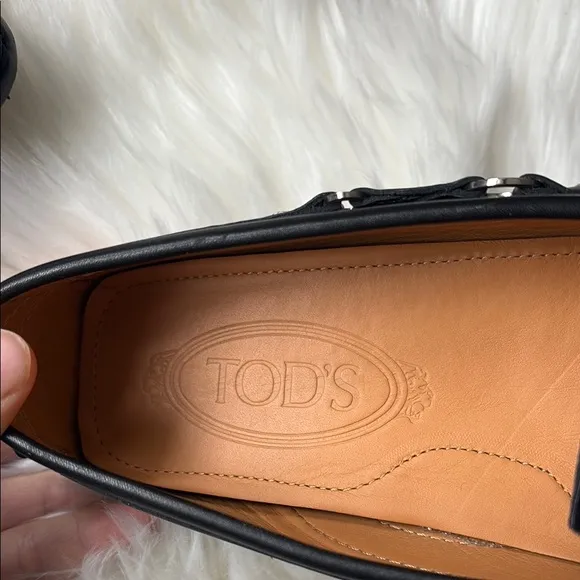 Tod's Black Leather Loafers Shoes Flats EU 36 New in Box