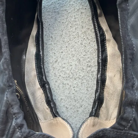 Tod’s “Dee” Black Patent Leather Buckle Ballet Flats