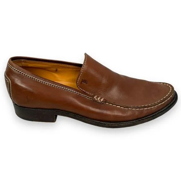 Tod’s Loafers Men’s US 8 UK 7 Brown Leather Pull-On Moc Toe Formal Casual Shoes