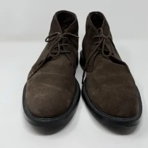 Tod’s Polacco Suede Lace-Up Ankle Boots Stacked Heel Brown Men's sz 10 FLAW!!