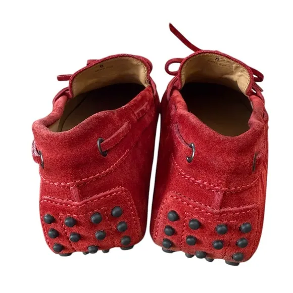 Tod’s Scuderia For Ferrari Suede Rosso Loafers Men’s Sz 8/Women’s Sz 9