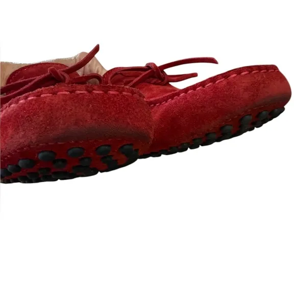 Tod’s Scuderia For Ferrari Suede Rosso Loafers Men’s Sz 8/Women’s Sz 9
