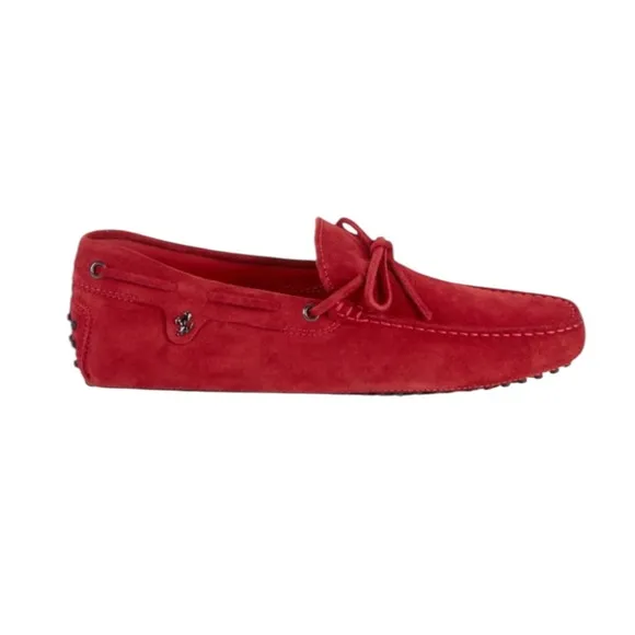 Tod’s Scuderia For Ferrari Suede Rosso Loafers Men’s Sz 8/Women’s Sz 9