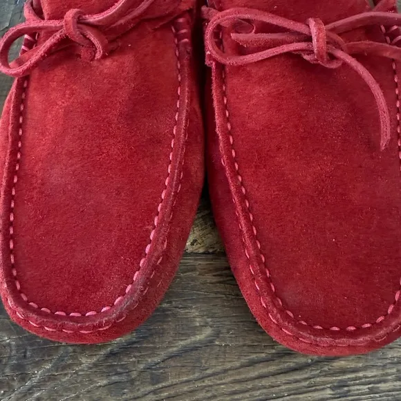 Tod’s Scuderia For Ferrari Suede Rosso Loafers Men’s Sz 8/Women’s Sz 9