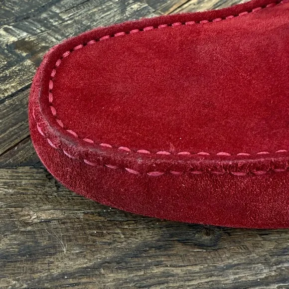 Tod’s Scuderia For Ferrari Suede Rosso Loafers Men’s Sz 8/Women’s Sz 9