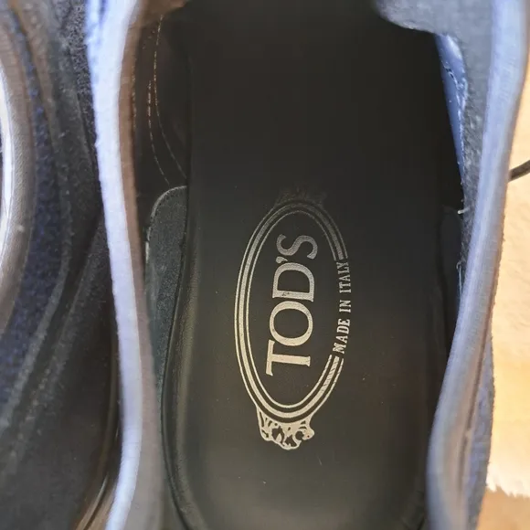 Tod's Sportivo Nubuck Neoprene Navy Blue Sneakers Suede Men's US Sz 8  NWOT $595
