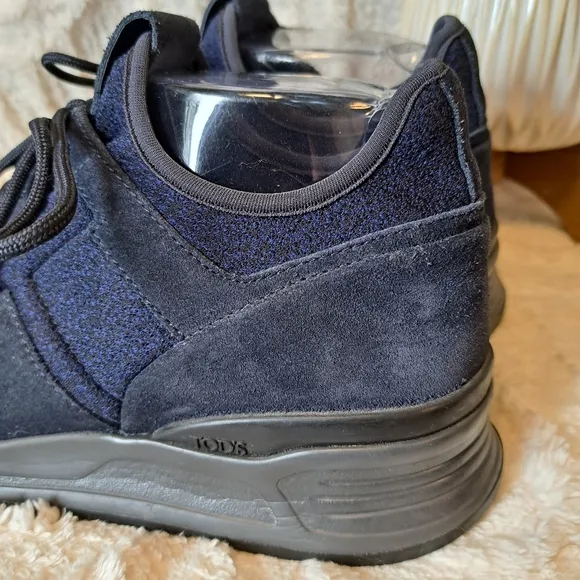 Tod's Sportivo Nubuck Neoprene Navy Blue Sneakers Suede Men's US Sz 8  NWOT $595