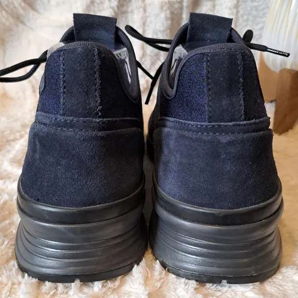 Tod's Sportivo Nubuck Neoprene Navy Blue Sneakers Suede Men's US Sz 8  NWOT $595
