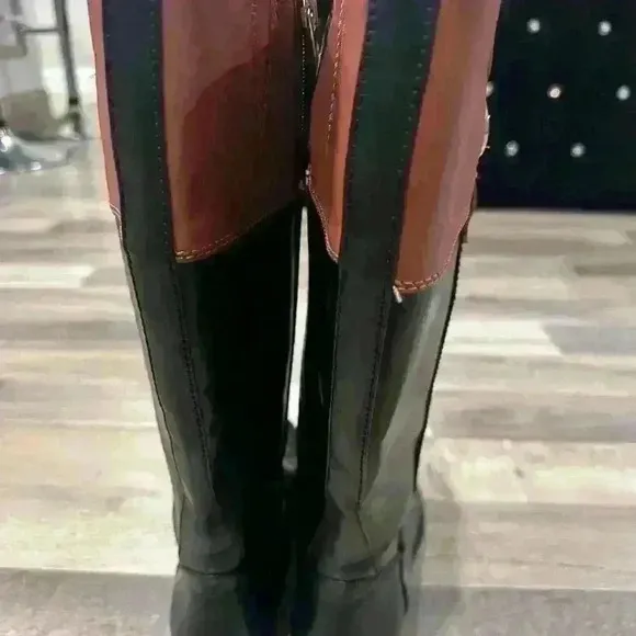TOMMY HILFIGER two-tone wide calf Shano Riding Boots