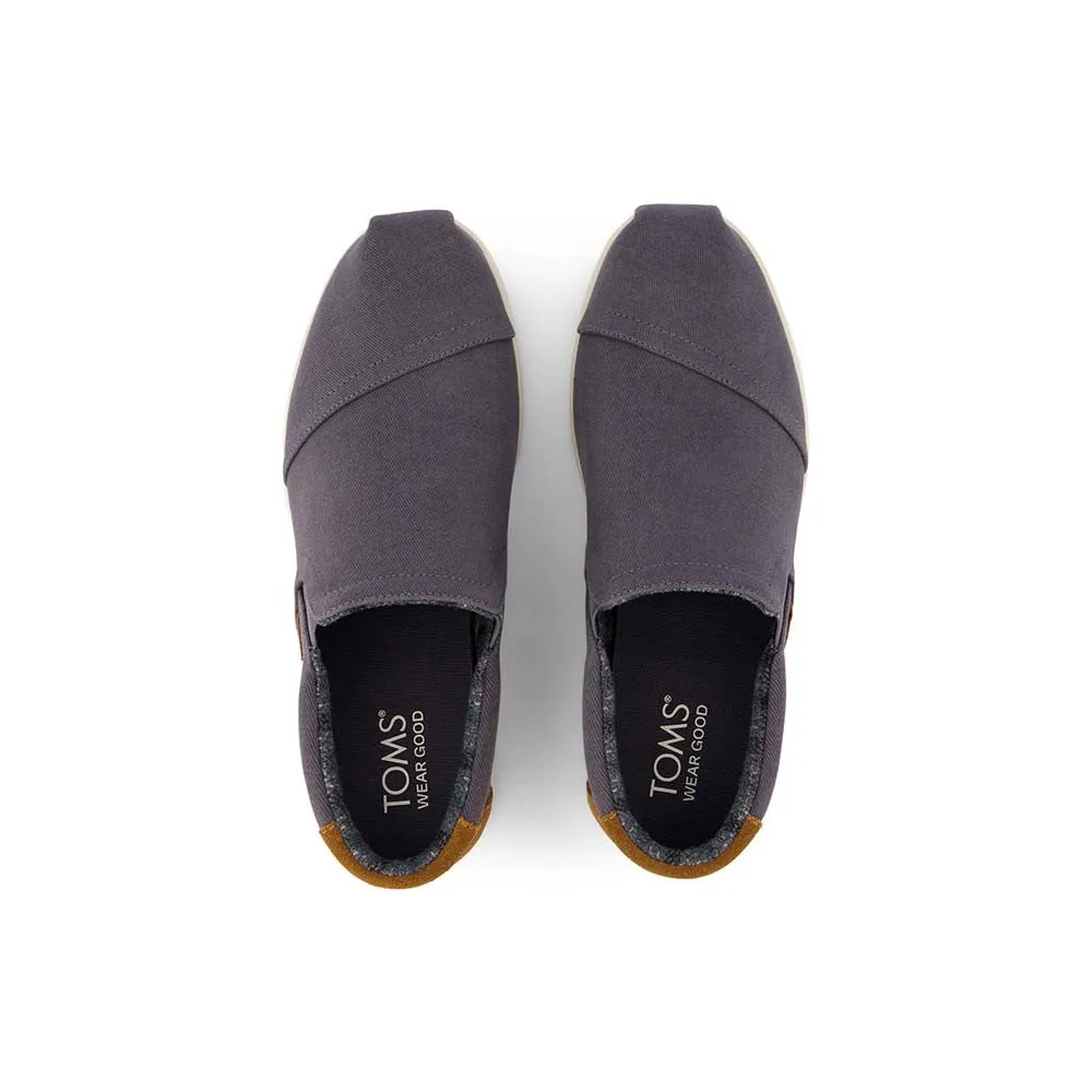TOMS Men Alp Fwd Mid Vintage Twill Slip On Espadrille - Dark Grey