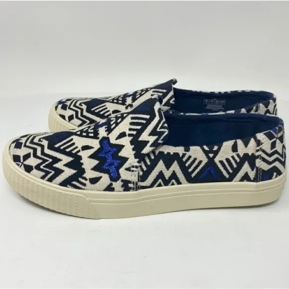 Toms Sunset Slip On Sneakers Stellar Blue Metallic Jacquard