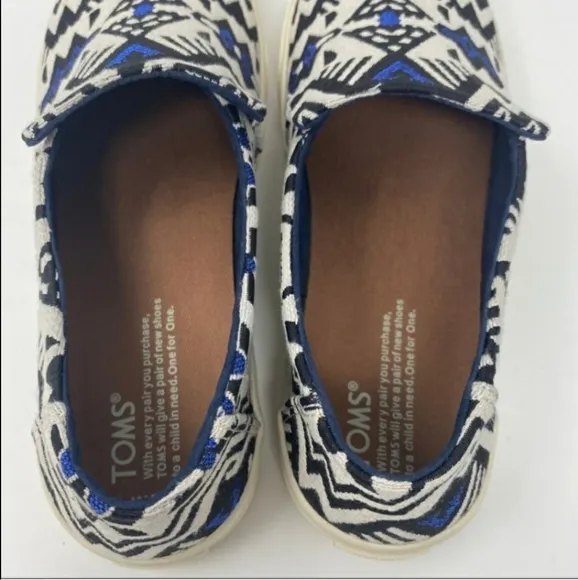 Toms Sunset Slip On Sneakers Stellar Blue Metallic Jacquard