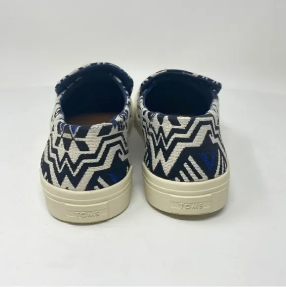 Toms Sunset Slip On Sneakers Stellar Blue Metallic Jacquard