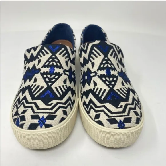 Toms Sunset Slip On Sneakers Stellar Blue Metallic Jacquard