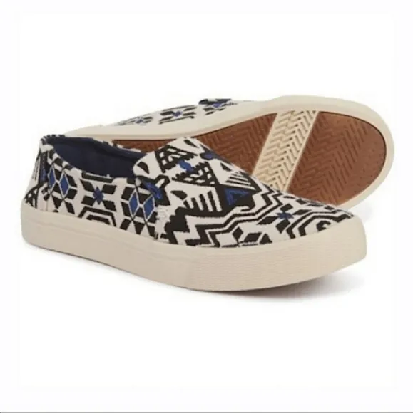 Toms Sunset Slip On Sneakers Stellar Blue Metallic Jacquard