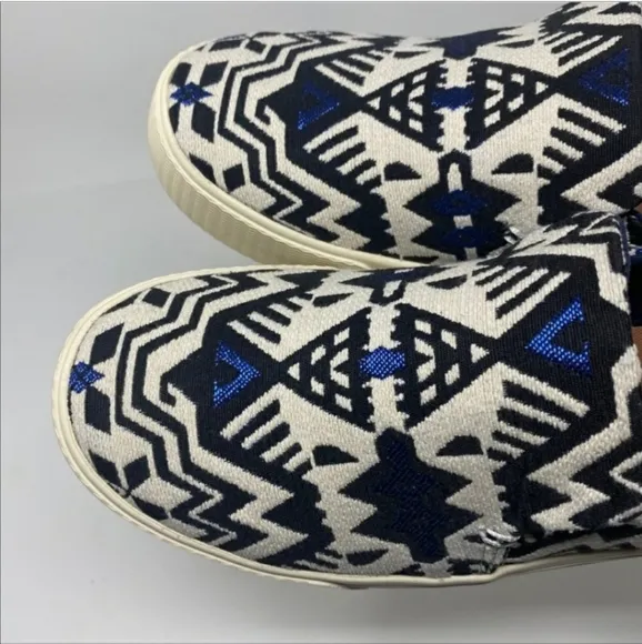Toms Sunset Slip On Sneakers Stellar Blue Metallic Jacquard