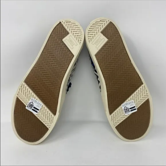 Toms Sunset Slip On Sneakers Stellar Blue Metallic Jacquard