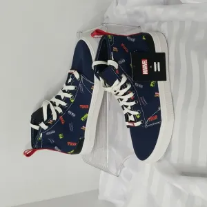 TOMS X MARVEL NAVY TRAVEL LITE HIGH TOP SNEAKER SIZE 7.5 MENS