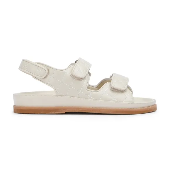 Tony Bianco Hiranni Vanilla Sheep Nappa Quilted Sandals