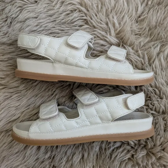 Tony Bianco Hiranni Vanilla Sheep Nappa Quilted Sandals
