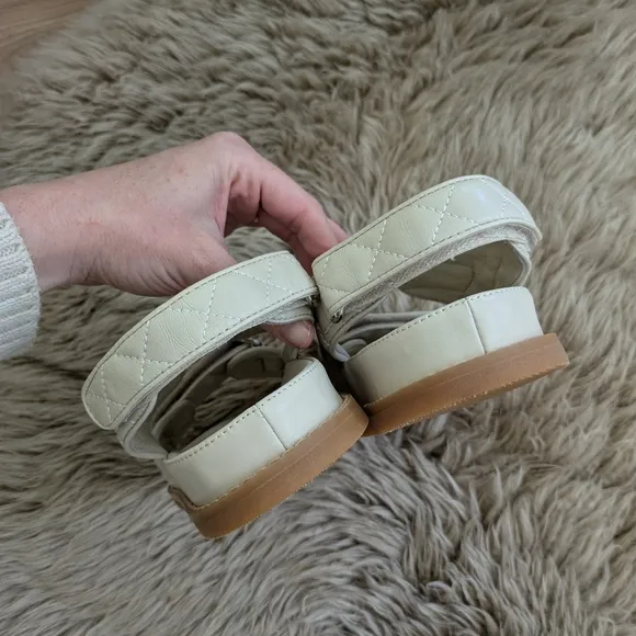 Tony Bianco Hiranni Vanilla Sheep Nappa Quilted Sandals