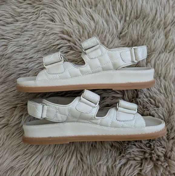 Tony Bianco Hiranni Vanilla Sheep Nappa Quilted Sandals