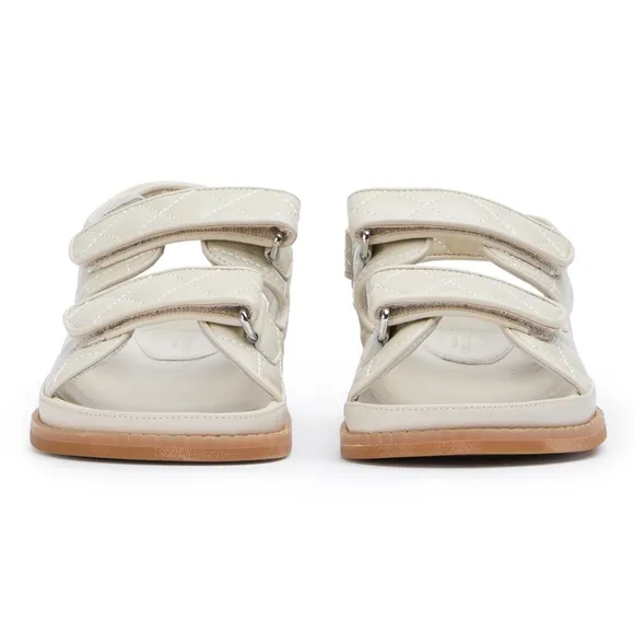 Tony Bianco Hiranni Vanilla Sheep Nappa Quilted Sandals