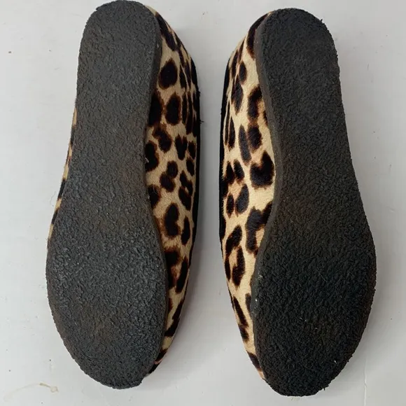 Tory Burch Billy calfhair leopard print slipper flats