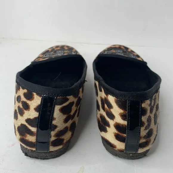 Tory Burch Billy calfhair leopard print slipper flats