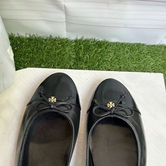 Tory Burch Black Leather Ballet Flats CAP-TOE BALLET size 11 gently used