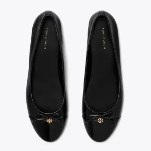 Tory Burch Black Leather Ballet Flats CAP-TOE BALLET size 11 gently used