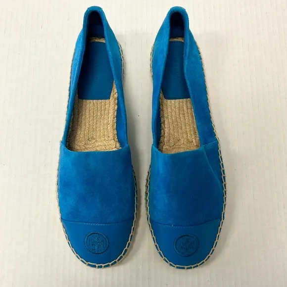 Tory Burch blue suede espadrilles