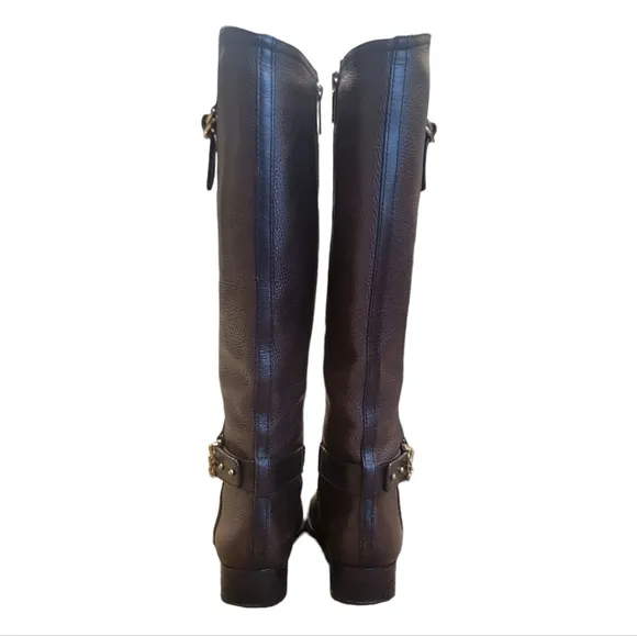 Tory Burch Brown Elina Pebbled Leather Boots Women's Size 6