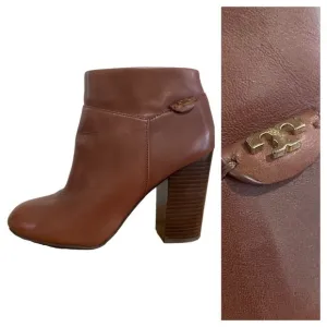 Tory Burch Brown Leather Fulton Zip Ankle Boots Booties