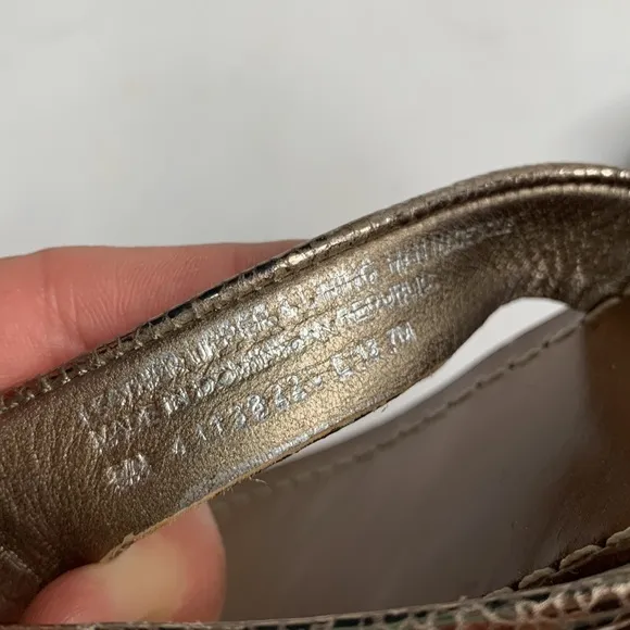 TORY BURCH Cameron Natural Gold Leather Thong Sandals S-119 Sz 7